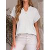 imageANRABESS Women Summer Business Casual Tops Dressy V Neck Short Sleeve Chiffon Blouse Office Work Loose Shirt 2025 OutfitWhite