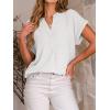 imageANRABESS Women Summer Business Casual Tops Dressy V Neck Short Sleeve Chiffon Blouse Office Work Loose Shirt 2025 OutfitWhite