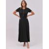 imageANRABESS Women Summer Maxi Dress 2025 Casual Short Sleeve Button Fit ampamp Flare ALine Flowy Spring Long Dresses with PocketsBlack