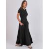 imageANRABESS Women Summer Maxi Dress 2025 Casual Short Sleeve Button Fit ampamp Flare ALine Flowy Spring Long Dresses with PocketsBlack