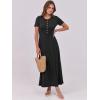 imageANRABESS Women Summer Maxi Dress 2025 Casual Short Sleeve Button Fit ampamp Flare ALine Flowy Spring Long Dresses with PocketsBlack