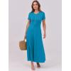 imageANRABESS Women Summer Maxi Dress 2025 Casual Short Sleeve Button Fit ampamp Flare ALine Flowy Spring Long Dresses with PocketsBlue