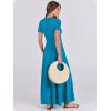 imageANRABESS Women Summer Maxi Dress 2025 Casual Short Sleeve Button Fit ampamp Flare ALine Flowy Spring Long Dresses with PocketsBlue
