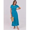 imageANRABESS Women Summer Maxi Dress 2025 Casual Short Sleeve Button Fit ampamp Flare ALine Flowy Spring Long Dresses with PocketsBlue