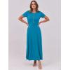 imageANRABESS Women Summer Maxi Dress 2025 Casual Short Sleeve Button Fit ampamp Flare ALine Flowy Spring Long Dresses with PocketsBlue