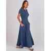 imageANRABESS Women Summer Maxi Dress 2025 Casual Short Sleeve Button Fit ampamp Flare ALine Flowy Spring Long Dresses with PocketsDark Blue