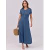 imageANRABESS Women Summer Maxi Dress 2025 Casual Short Sleeve Button Fit ampamp Flare ALine Flowy Spring Long Dresses with PocketsDark Blue
