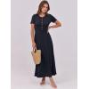 imageANRABESS Women Summer Maxi Dress 2025 Casual Short Sleeve Button Fit ampamp Flare ALine Flowy Spring Long Dresses with PocketsDark Navy Blue