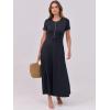 imageANRABESS Women Summer Maxi Dress 2025 Casual Short Sleeve Button Fit ampamp Flare ALine Flowy Spring Long Dresses with PocketsDark Navy Blue