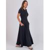 imageANRABESS Women Summer Maxi Dress 2025 Casual Short Sleeve Button Fit ampamp Flare ALine Flowy Spring Long Dresses with PocketsDark Navy Blue