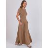 imageANRABESS Women Summer Maxi Dress 2025 Casual Short Sleeve Button Fit ampamp Flare ALine Flowy Spring Long Dresses with PocketsKhaki