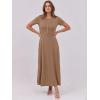 imageANRABESS Women Summer Maxi Dress 2025 Casual Short Sleeve Button Fit ampamp Flare ALine Flowy Spring Long Dresses with PocketsKhaki