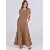 imageANRABESS Women Summer Maxi Dress 2025 Casual Short Sleeve Button Fit ampamp Flare ALine Flowy Spring Long Dresses with PocketsKhaki