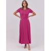 imageANRABESS Women Summer Maxi Dress 2025 Casual Short Sleeve Button Fit ampamp Flare ALine Flowy Spring Long Dresses with PocketsRose