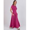 imageANRABESS Women Summer Maxi Dress 2025 Casual Short Sleeve Button Fit ampamp Flare ALine Flowy Spring Long Dresses with PocketsRose