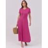 imageANRABESS Women Summer Maxi Dress 2025 Casual Short Sleeve Button Fit ampamp Flare ALine Flowy Spring Long Dresses with PocketsRose