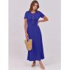 imageANRABESS Women Summer Maxi Dress 2025 Casual Short Sleeve Button Fit ampamp Flare ALine Flowy Spring Long Dresses with PocketsRoyal Blue