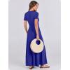 imageANRABESS Women Summer Maxi Dress 2025 Casual Short Sleeve Button Fit ampamp Flare ALine Flowy Spring Long Dresses with PocketsRoyal Blue