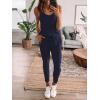 imageANRABESS Womens 2023 Summer Tank Jumpsuit Casual Loose Sleeveless Elasitic Waist Romper Beach Outfits with Pockets A208zangqingL