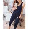 imageANRABESS Womens 2023 Summer Tank Jumpsuit Casual Loose Sleeveless Elasitic Waist Romper Beach Outfits with Pockets A208zangqingL