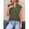imageANRABESS Womens Dressy Casual Button Down Shirts Ruffle Cap Sleeve V Neck Elegant Business Work Tops BlouseArmy Green