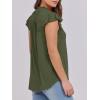 imageANRABESS Womens Dressy Casual Button Down Shirts Ruffle Cap Sleeve V Neck Elegant Business Work Tops BlouseArmy Green