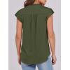 imageANRABESS Womens Dressy Casual Button Down Shirts Ruffle Cap Sleeve V Neck Elegant Business Work Tops BlouseArmy Green