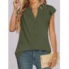 imageANRABESS Womens Dressy Casual Button Down Shirts Ruffle Cap Sleeve V Neck Elegant Business Work Tops BlouseArmy Green
