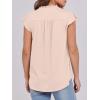 imageANRABESS Womens Dressy Casual Button Down Shirts Ruffle Cap Sleeve V Neck Elegant Business Work Tops BlouseBeige
