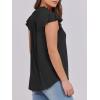 imageANRABESS Womens Dressy Casual Button Down Shirts Ruffle Cap Sleeve V Neck Elegant Business Work Tops BlouseBlack