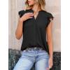 imageANRABESS Womens Dressy Casual Button Down Shirts Ruffle Cap Sleeve V Neck Elegant Business Work Tops BlouseBlack