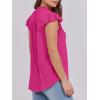 imageANRABESS Womens Dressy Casual Button Down Shirts Ruffle Cap Sleeve V Neck Elegant Business Work Tops BlouseHot Pink