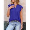 imageANRABESS Womens Dressy Casual Button Down Shirts Ruffle Cap Sleeve V Neck Elegant Business Work Tops BlouseRoyal Blue