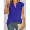 imageANRABESS Womens Dressy Casual Button Down Shirts Ruffle Cap Sleeve V Neck Elegant Business Work Tops BlouseRoyal Blue
