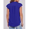 imageANRABESS Womens Dressy Casual Button Down Shirts Ruffle Cap Sleeve V Neck Elegant Business Work Tops BlouseRoyal Blue