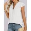 imageANRABESS Womens Dressy Casual Button Down Shirts Ruffle Cap Sleeve V Neck Elegant Business Work Tops BlouseWhite