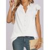 imageANRABESS Womens Dressy Casual Button Down Shirts Ruffle Cap Sleeve V Neck Elegant Business Work Tops BlouseWhite