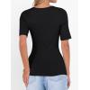 imageANRABESS Womens Half Sleeve Tops Scoop Neck Ribbed Knit Slim Fitted Basic Tee Shirts Summer 2025 Trendy Fall Casual ClothesBlack