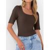 imageANRABESS Womens Half Sleeve Tops Scoop Neck Ribbed Knit Slim Fitted Basic Tee Shirts Summer 2025 Trendy Fall Casual ClothesCoffee