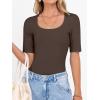 imageANRABESS Womens Half Sleeve Tops Scoop Neck Ribbed Knit Slim Fitted Basic Tee Shirts Summer 2025 Trendy Fall Casual ClothesCoffee