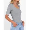 imageANRABESS Womens Half Sleeve Tops Scoop Neck Ribbed Knit Slim Fitted Basic Tee Shirts Summer 2025 Trendy Fall Casual ClothesGrey