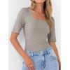 imageANRABESS Womens Half Sleeve Tops Scoop Neck Ribbed Knit Slim Fitted Basic Tee Shirts Summer 2025 Trendy Fall Casual ClothesKhaki