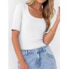 imageANRABESS Womens Half Sleeve Tops Scoop Neck Ribbed Knit Slim Fitted Basic Tee Shirts Summer 2025 Trendy Fall Casual ClothesWhite