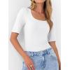 imageANRABESS Womens Half Sleeve Tops Scoop Neck Ribbed Knit Slim Fitted Basic Tee Shirts Summer 2025 Trendy Fall Casual ClothesWhite