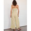 imageANRABESS Womens Jumpsuit Summer Beach Vacation Romper 2025 V Neck Sleevelsee Spaghetti Strap Cutout Linen Wide Leg ClothesApricot