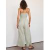imageANRABESS Womens Jumpsuit Summer Beach Vacation Romper 2025 V Neck Sleevelsee Spaghetti Strap Cutout Linen Wide Leg ClothesGray
