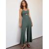 imageANRABESS Womens Jumpsuit Summer Beach Vacation Romper 2025 V Neck Sleevelsee Spaghetti Strap Cutout Linen Wide Leg ClothesGray Blue