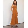 imageANRABESS Womens Jumpsuit Summer Beach Vacation Romper 2025 V Neck Sleevelsee Spaghetti Strap Cutout Linen Wide Leg ClothesOrange