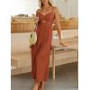 imageANRABESS Womens Jumpsuit Summer Beach Vacation Romper 2025 V Neck Sleevelsee Spaghetti Strap Cutout Linen Wide Leg ClothesRust