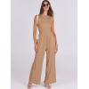 imageANRABESS Womens Jumpsuits Dressy Summer Casual One Piece Outfits High Neck Tank Top Wide Leg Pants Rompers Jumper PocketsCamel